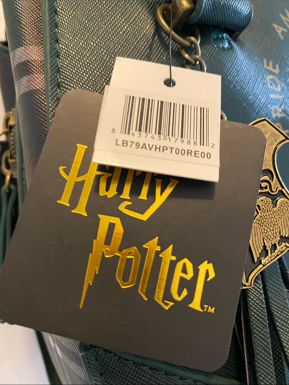 Warner Bros. Slytherin Dark Green Satchel with Gold Crest - Picture 2 of 7